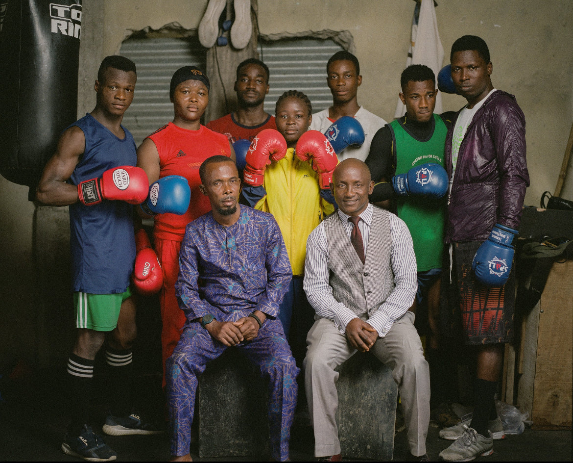 Boxers and their coaches: George Offiong Edet, and Effiong Asuquo Okon, a former Olympian (Athens 2004)